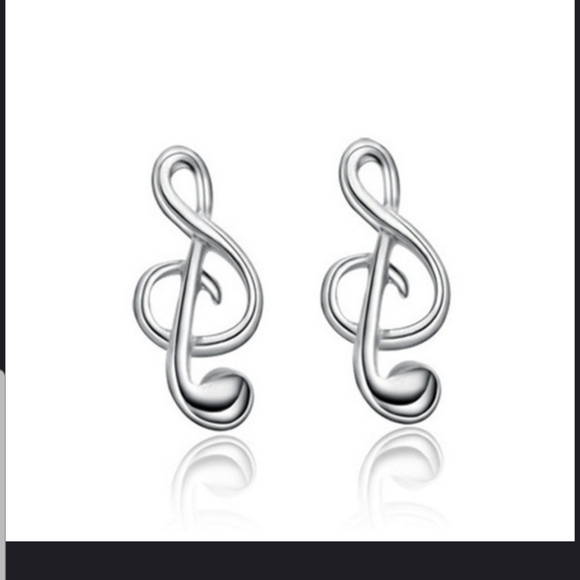 925 Sterling Silver Solid Polished Music Notes Charm 17x8.5mm Wide Pendant Neckl